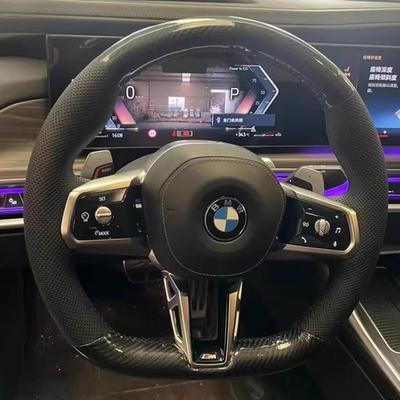 Handgenähtes Carbonfaser Echtes Leder Auto Lenkradbezug für BMW 325i 330LI 740li 530LI 2025