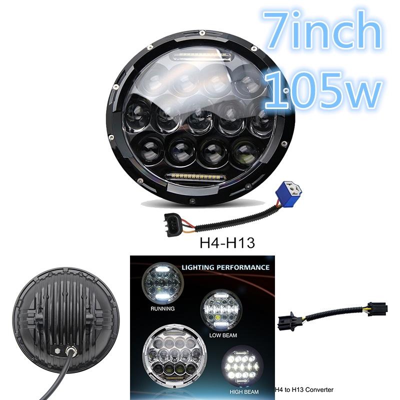 Buy 7inch 105W LED Headlight Headlamp Car Lights Hi/Lo Beam DRL Light