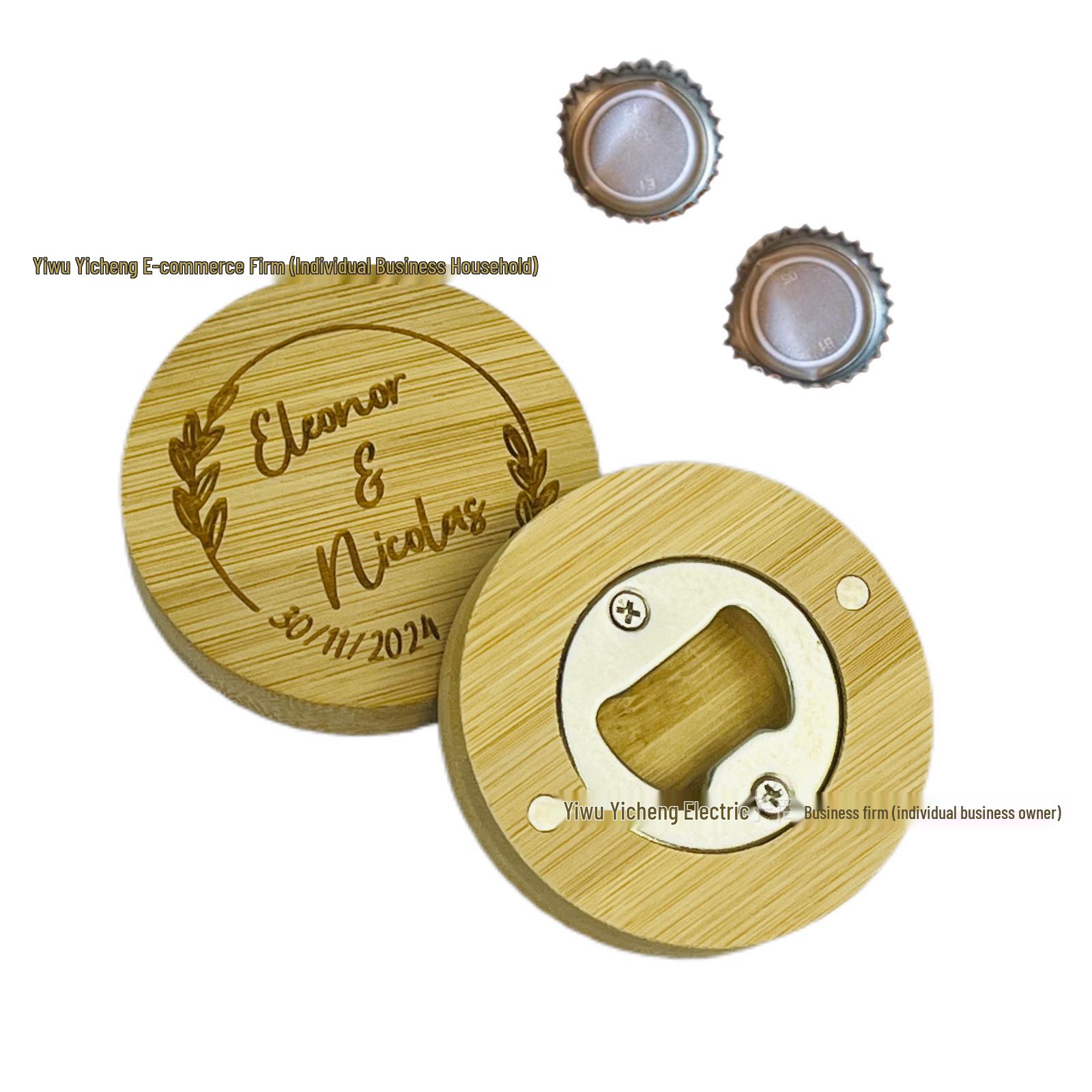 

Персонализированная деревянная открывалка для пивных бутылок и магнит