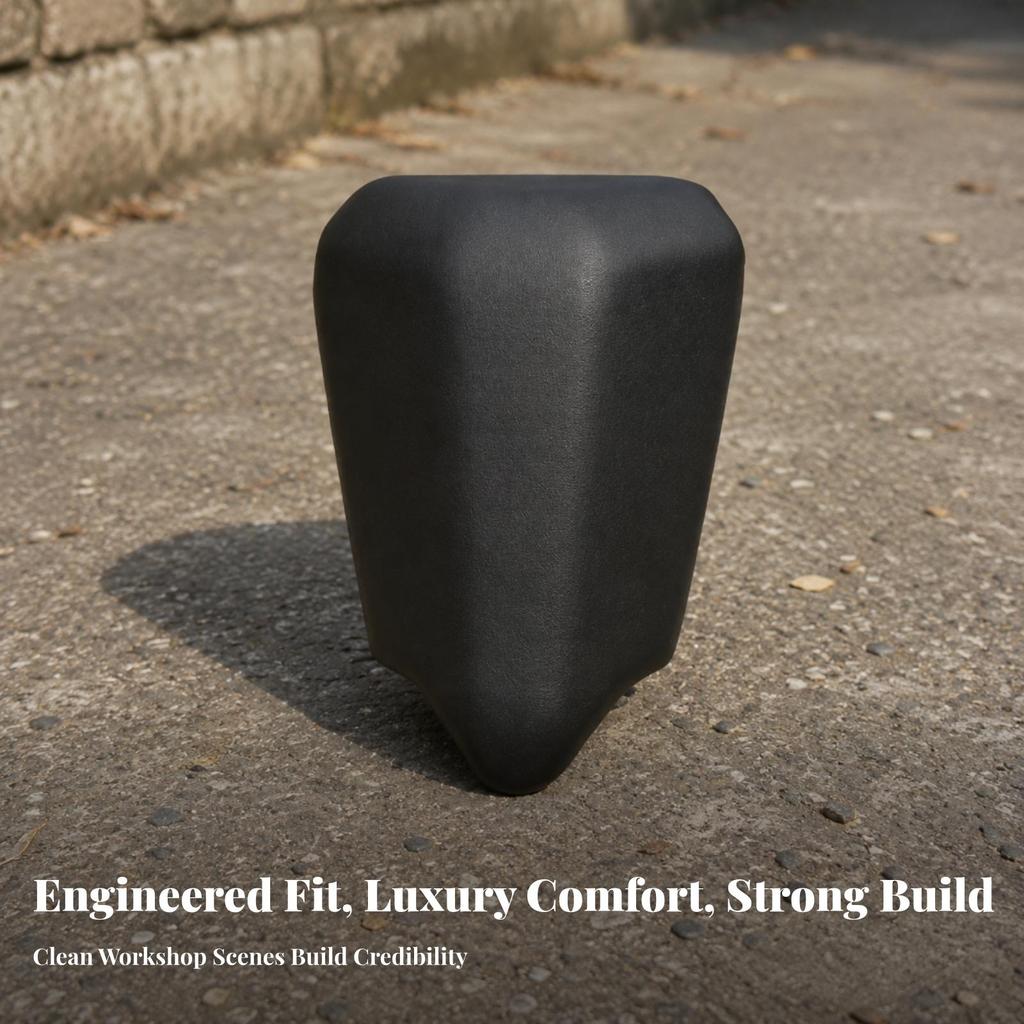 Rear Seat Cushion Long-Lasting Passenger Pad Tapered for Motorcyclists