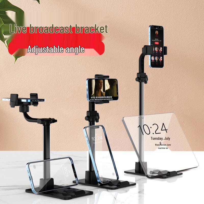 Multifunctional Metal Phone & Tablet Stand: Non-slip, Rotating, Thickened Design for Desktop Streaming and Shooting