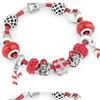 Christmas Beaded Bracelet with Snowflake Pendant and Inlaid Diamonds - European and American Fashion Jewelry