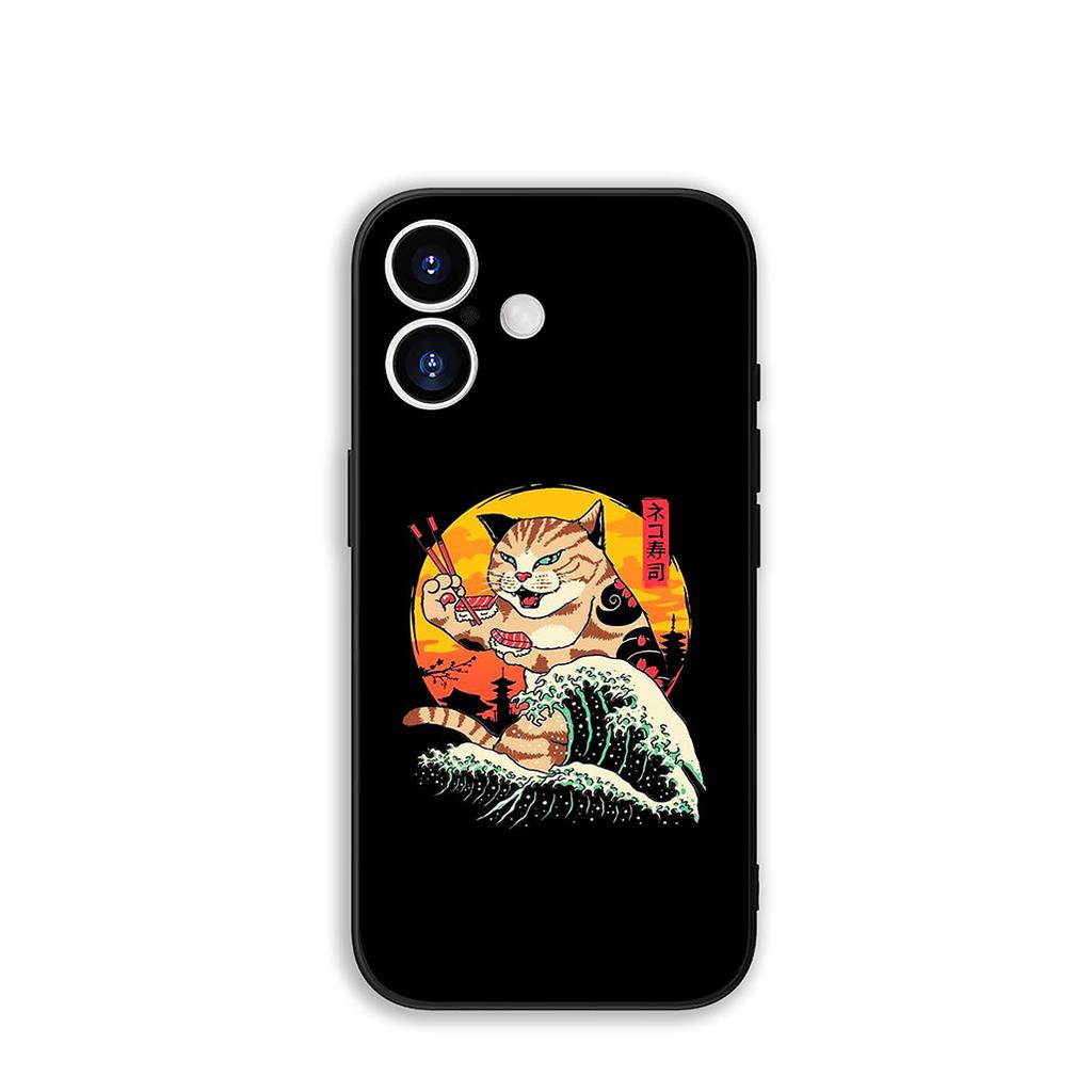 For Apple iPhone 16 15 14 Plus 13 12 Mini 17 Pro Max + 16E Air 16+ ProMax Phone Cover Case Cute Cat Meow
