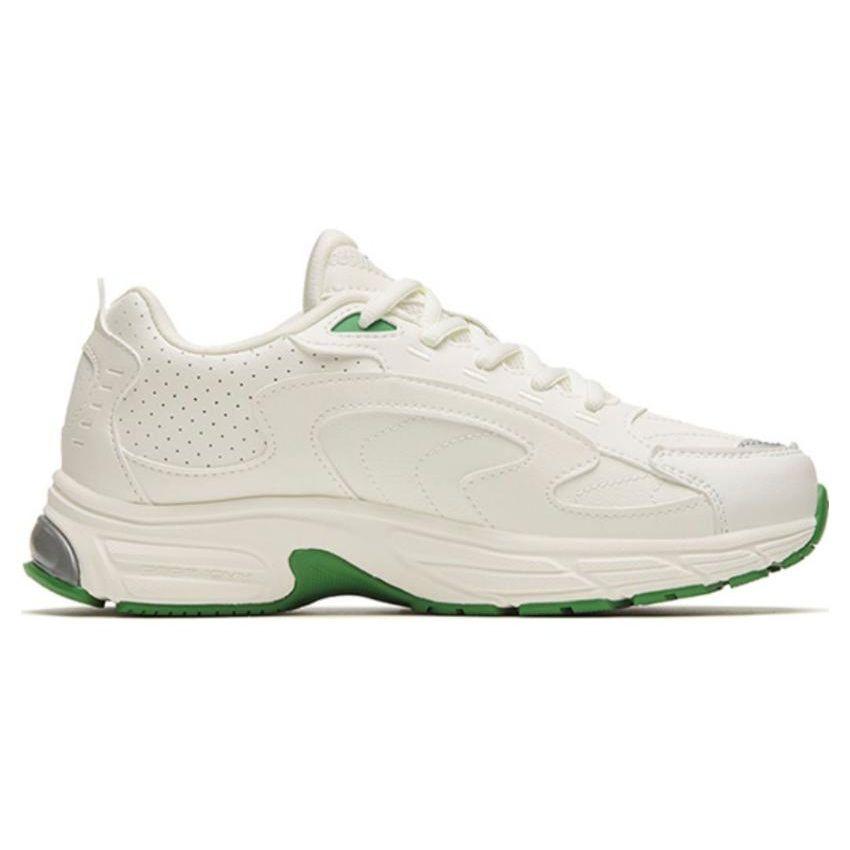 Anta Comfortable Sports Shock Absorbing Non-Slip Wear-Resistant Low-Top Running Shoes Women sneaker White Green 122315503-4