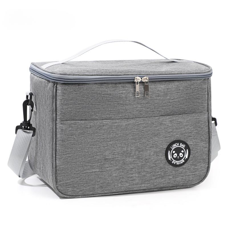 

Вместительная ручная сумка с плечевым ремнем, сумка-холодильник, утолщенная водонепроницаемая сумка для ланча для студентов 24*14cm серый