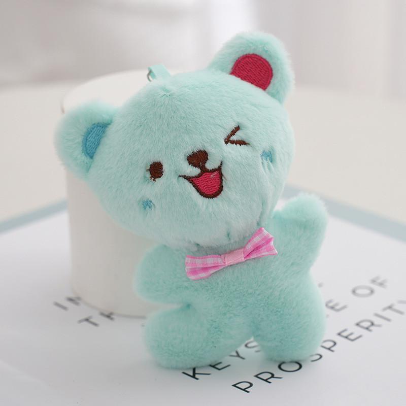 Chaveiro Adorável de Pelúcia Urso Feliz Adorável Acessório de Mochila Desenho Animado Máquina de Bonecas Fofa