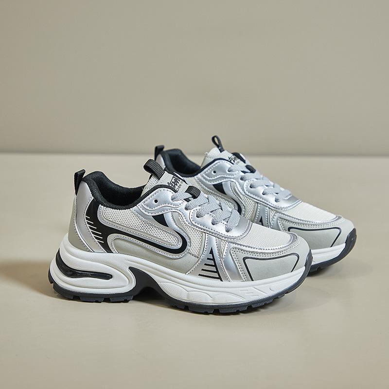 Women's Breathable Casual Walking Running Shoes Sneakers Lace Up Slip On Sports Tennis Shoes Women Mesh Air Cushion Sneakers for Gym Workout Sports