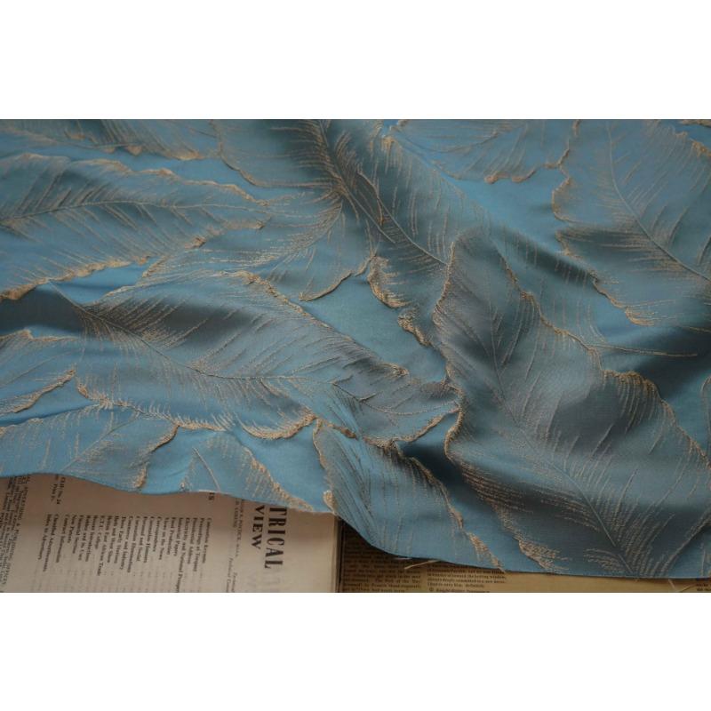 Wyróżniający się tkany złoty duży liść trójwymiarowy wykwintny płaszcz damski tkanina cheongsam piękna sukienka bukiet pakunkowy kwiaty tkaniny zasłonowe