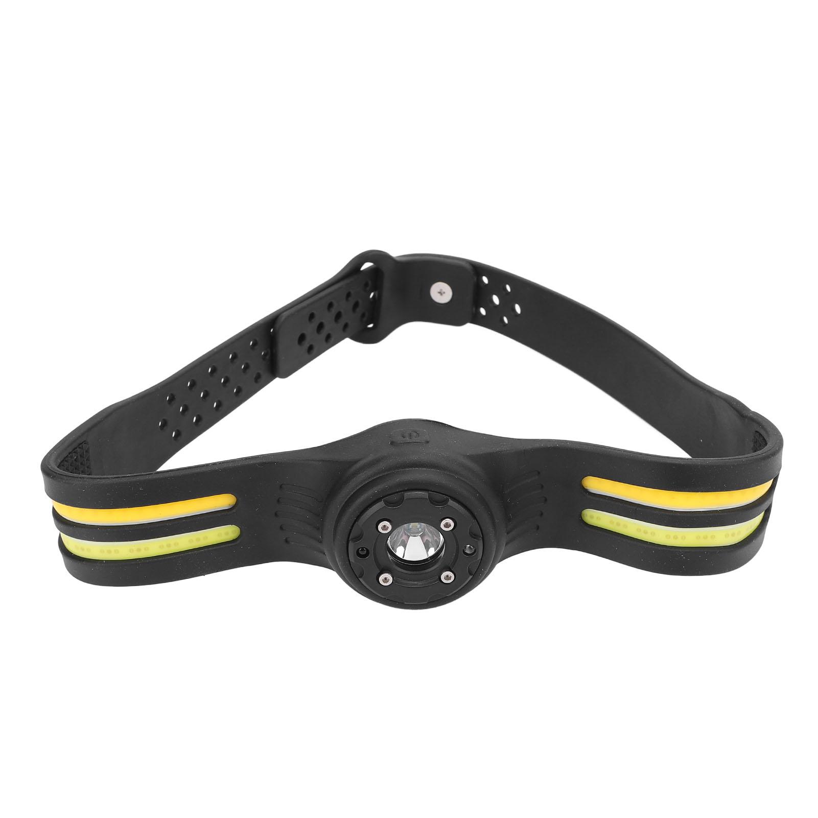 

Светодиодный налобный фонарь с датчиком движения, яркий, перезаряжаемый через USB, с силиконовым оголовьем для кемпинга