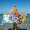 Cute Cartoon Dino Oversized Beach Towel Patterned Sunscreen And Windproof Suitable For Swimming Pool Camping Travel Blanket
