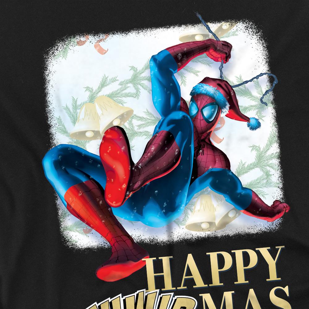 Spider-Man Unisex Adult Happy Thwipmas Christmas Window Long-Sleeved T-Shirt