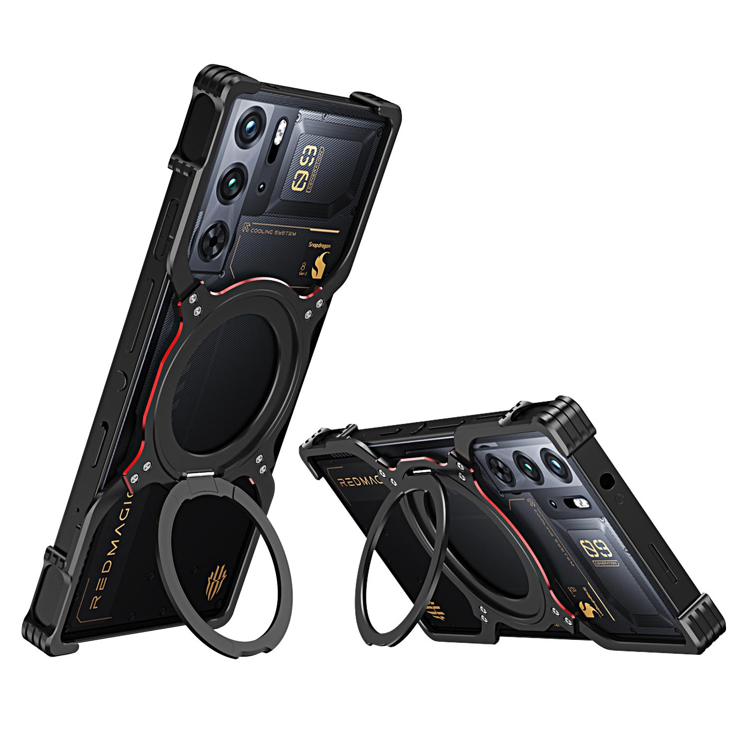 

Чохол-підставка для ZTE nubia Red Magic 10 Pro 5G/Red Magic 10 Pro+ 5G Металевий бампер Магнітна кришка для телефону D