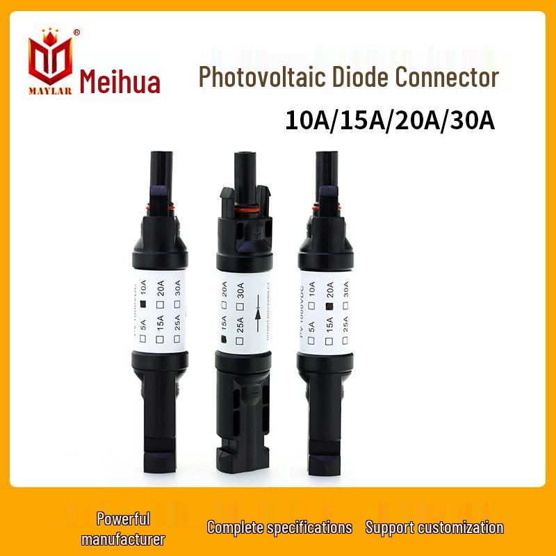 MC4 Photovoltaic Diode Connector with Built-In Anti-Reverse Flow, Options: 5A, 10A, 15A, 20A, 30A