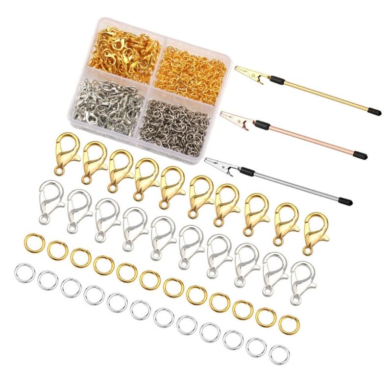 Keyring with Chain Lobster Claws Clasps And Jump Rings Set For Jewelry Making