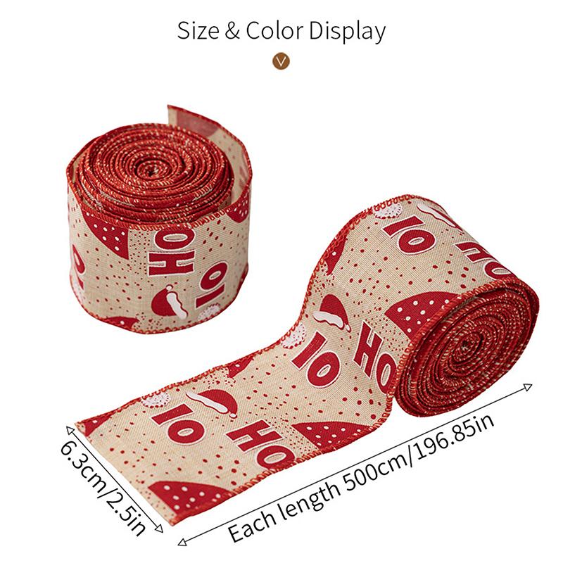 Christmas Ribbon Wired Christmas Ribbons Snowman Ribbon For Christmas Tree Gift Wrapping Crafts Wreath Garland Bow Decor