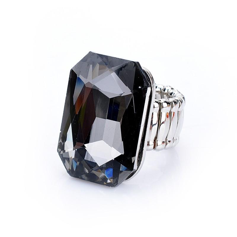 Personality Elegant 7 Colors Big Ring For Women Big Resin Stone Fashion Elastic Stretch Finger Rings Christmas Jewelry