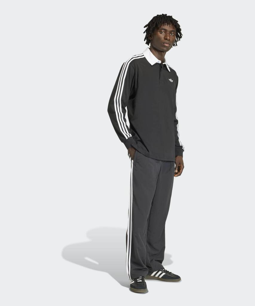 adidas 3-Stripe Rugby Long Sleeve Polo - Black / Ke3576