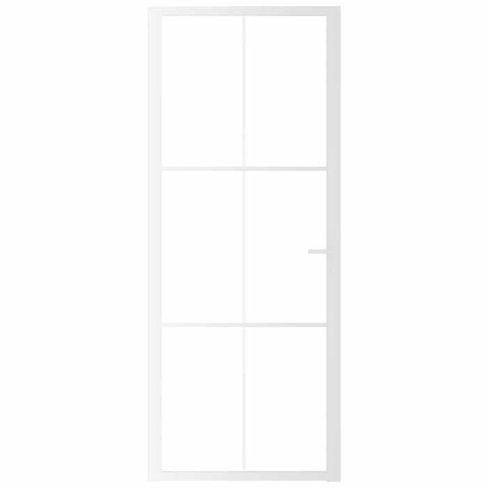 VidaXL Porte intérieure 83x201,5 cm Blanc Verre ESG et aluminium 350573