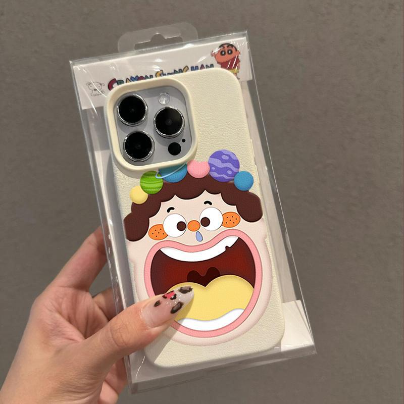 Big Face Girl für Apple 16promax/15 Handyhülle 14plus Litschi-Muster 13p Weiche Hülle 12 Sturzsicher 1