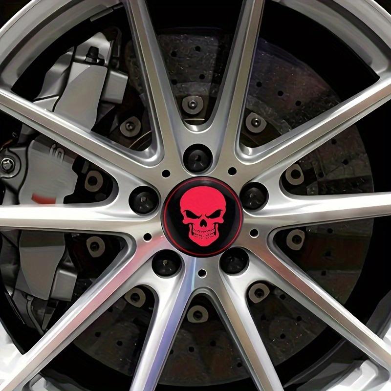 4pcs Skeleton Skull Car Wheel Center Hub Cap Car Wheel Hub 3D Emblem Stickers Cover 56mm