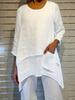 1116 Summer New Women's Large Size Elegant Series Loose Garden Neck Long Sleeve Top T-Shirt