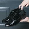 High Heel Shoes Black Dress Man Formal Office Leather Shoes for Men Elegant Business Elevator Shoes Heighten 6cm Man Platform