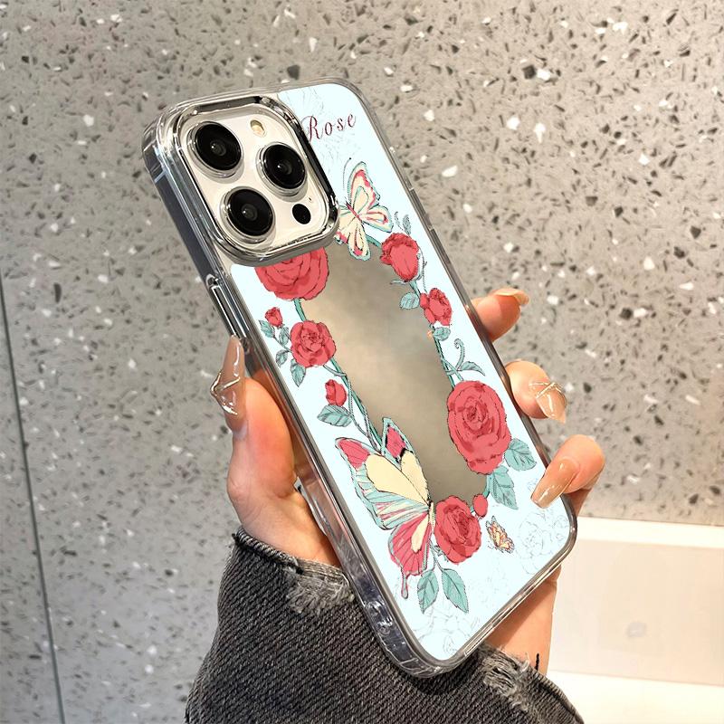 Mobile Phone Cases for iPhone 11 13 XR 15 Pro Max 12 14 Pro Max Case iPhone 16 XS Max Mirror Protective Case Mirror Exquisite Cartoon Waterproof