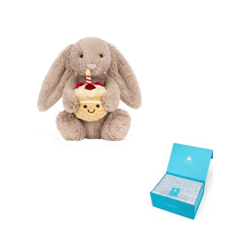 

JELLYCAT сором язливий бежевий кролик Бонні мила плюшева лялька висота сидіння 23 см 2025 New Arrival Box темно-коричневого кольору