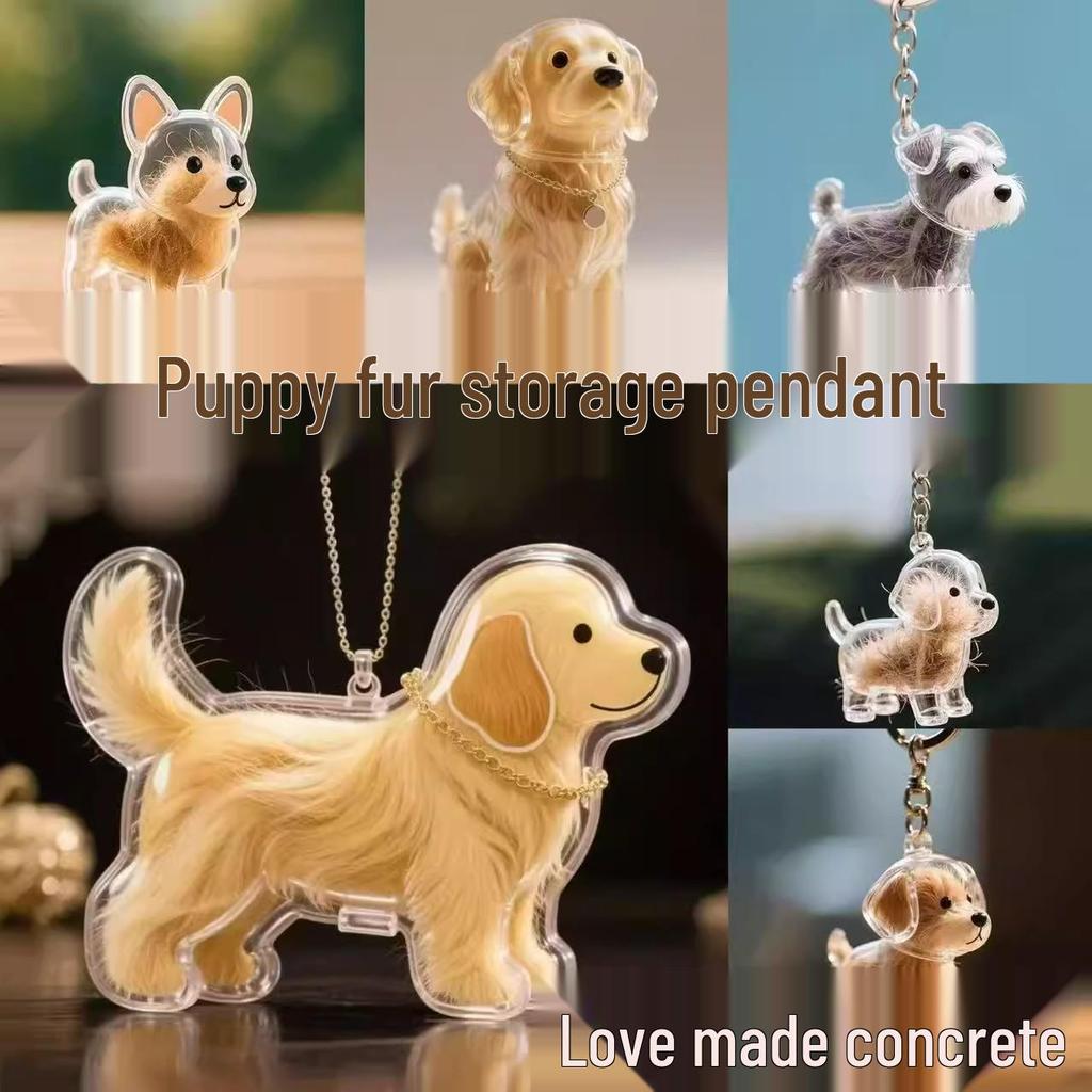 Golden Retriever Puppy Keychain Charm: Cute Transparent Storage Pendant for Backpacks & Bags