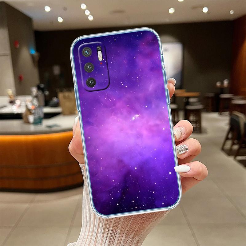 UP43 Purple Space Star Transparent Phone Case for Samsung Galaxy A04 A04S A14 A23 A34 A54 M23 M33 M52 M53