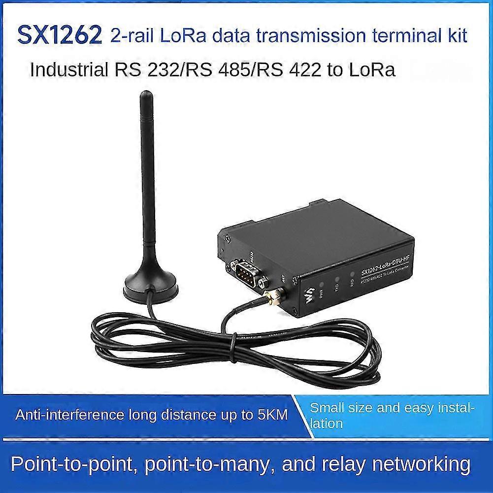 Sx1262-lora-dtu-hf 850-930mhz Guide Rail Lora Data Transmission Terminal Dtu Rs232/rs485/rs422 To