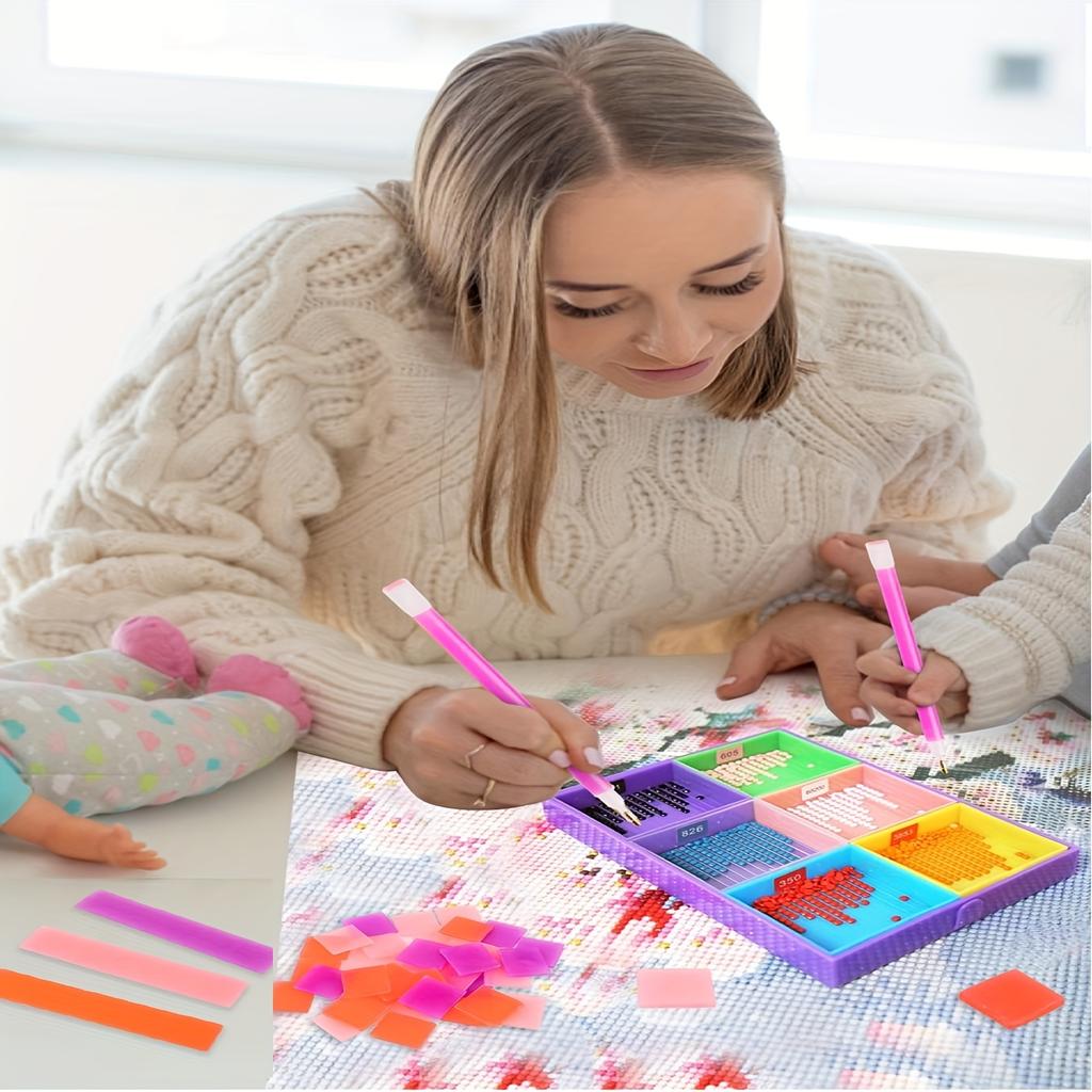 36 pz Contenitore Scatola Stoccaggio Argilla Pittura Luminosa Cera per Punto Croce Pittura Diamante Cera Colla Fango Ricamo FAI DA TE
