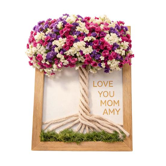 

Деревянная фоторамка для самостоятельной сборки с букетом из искусственного гипсофилы для гостиной, спальни, офиса, домашнего стола, подарки на День матери для мамы, женщин B