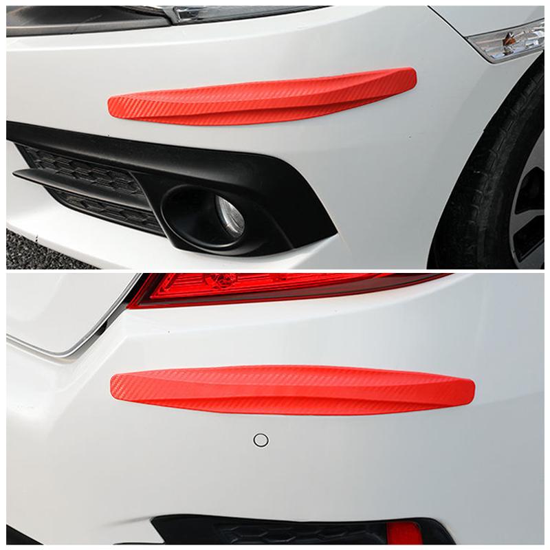 Car Front and Rear Bumper Anti-collision Strips, Carbon Fiber Pattern Protective Strips, Anti-scratch Rubber Strips For Car