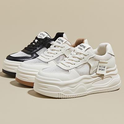 Spring and Summer Mesh Thick-soled Heightening Little White Shoes Women's Flat-soled Running Sports Women's Shoes Casual Dad Shoes Children