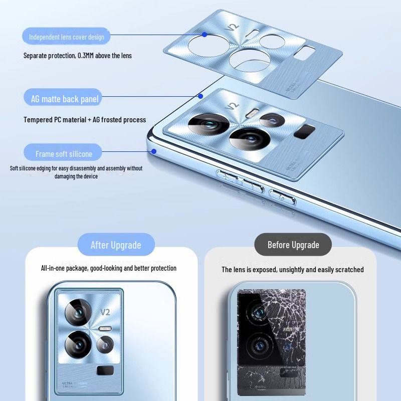 Metal Lens Protective Cover for Iqoo11pro and Iqoo12, High-end Frosted Design for Business Use.