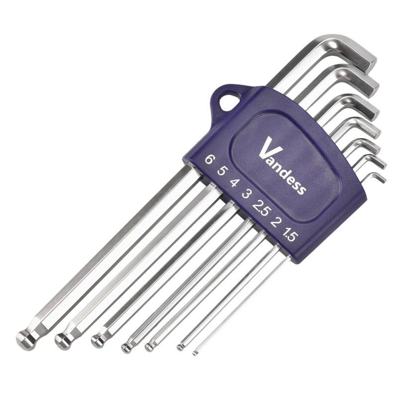 Compact L-Shaped Metric Hex Key Set with Ball Head for Tight Spaces