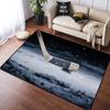 Ice Hockey Area Rug Home Plush Non Slip Ice Hockey Sport Carpet for Living Room Bedroom Playroom Decor Hockey Player Floor Mat