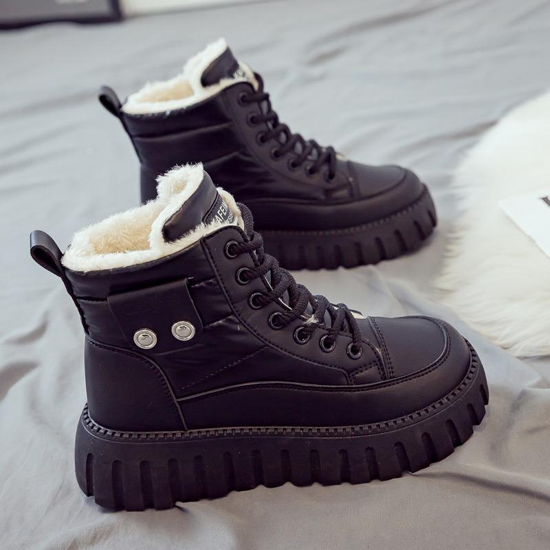 velvet high-top women's shoes winter warm snow boots women's Martin boots new thick-soled winter cotton shoes women's boots
