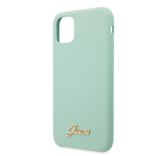 Guess Guhcn65Lslmgg Iphone 11 Pro Max Green Hard Case Silicone Vintage Gold Logo