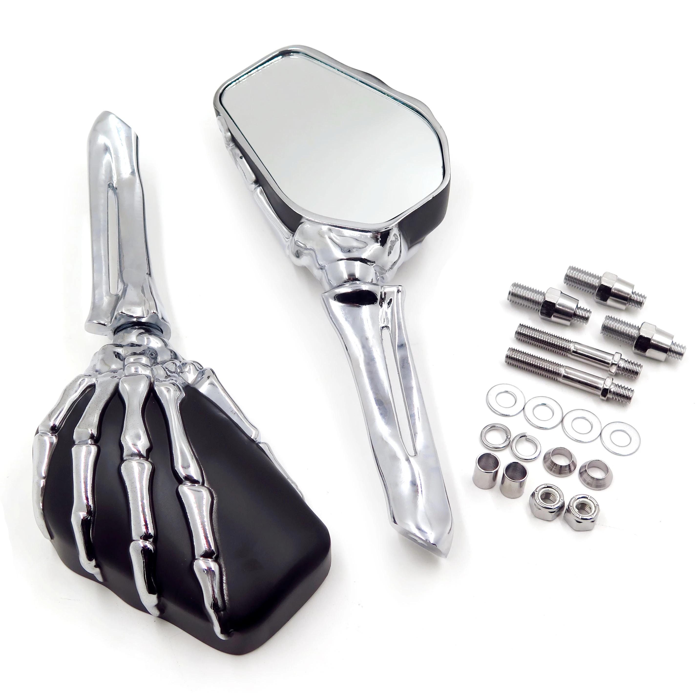 For Honda/Kawasaki/Harley Heritage Springer Sportster Dyna Glide Softail V Rod CHROME Talon Skull Motorcycle Mirror
