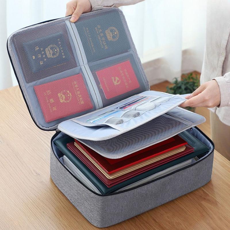 Home Multi-layer Document Organizer, Large Capacity, Multi-functional Storage Box, Certificate, Document, Passport Holder, Card Holder, Organizer Bag