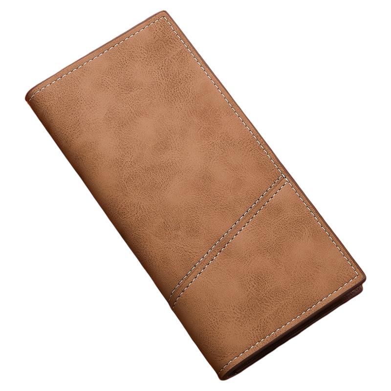Vintage Ultra-Thin Men's Long Wallet: Multi-Card Slot with Zipper, Soft Leather Clutch Bag
