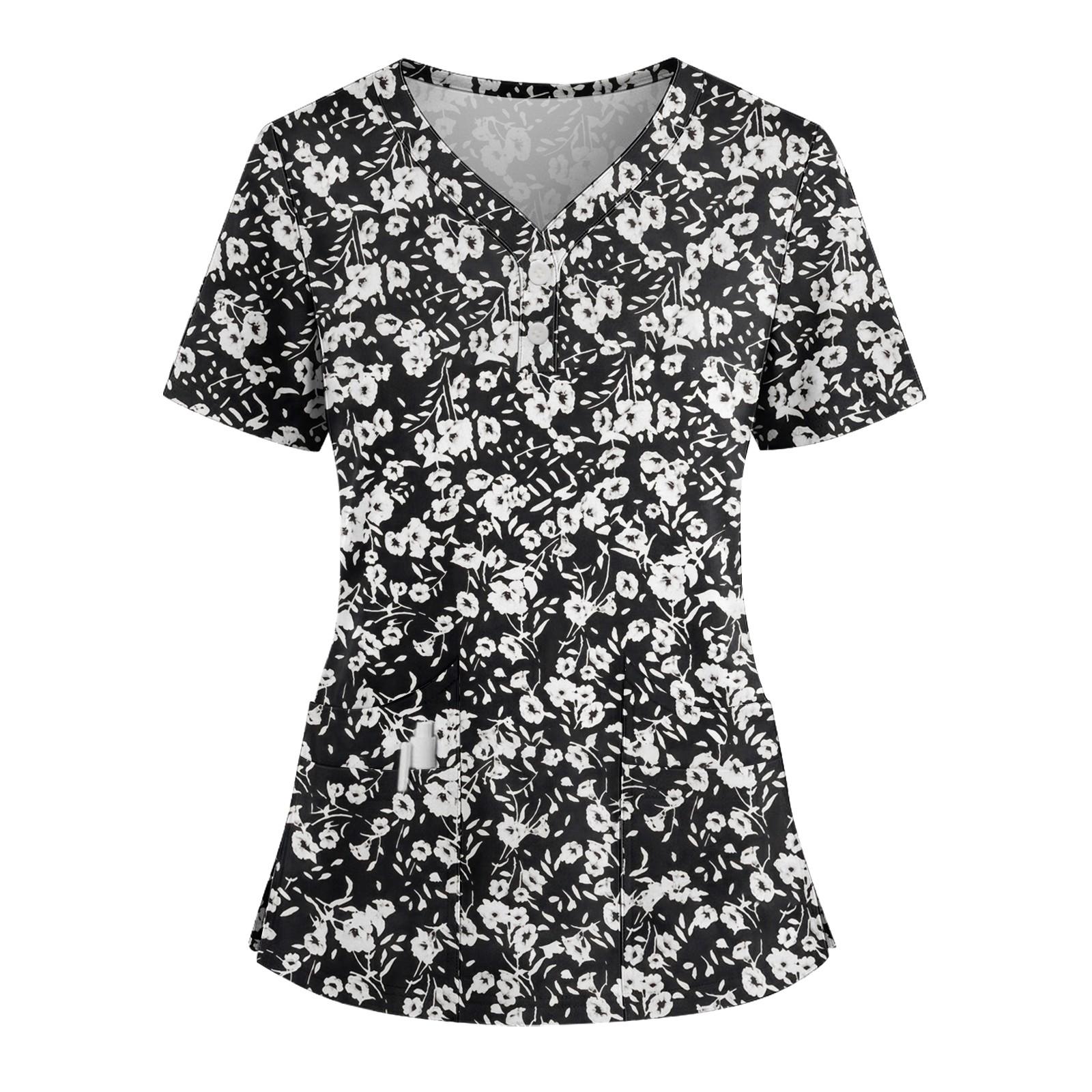 

Женская свободная футболка с коротким рукавом, модным геометрическим принтом, V-образным вырезом, застегивающаяся на пуговицы, с боковым разрезом XXXXXL чёрный