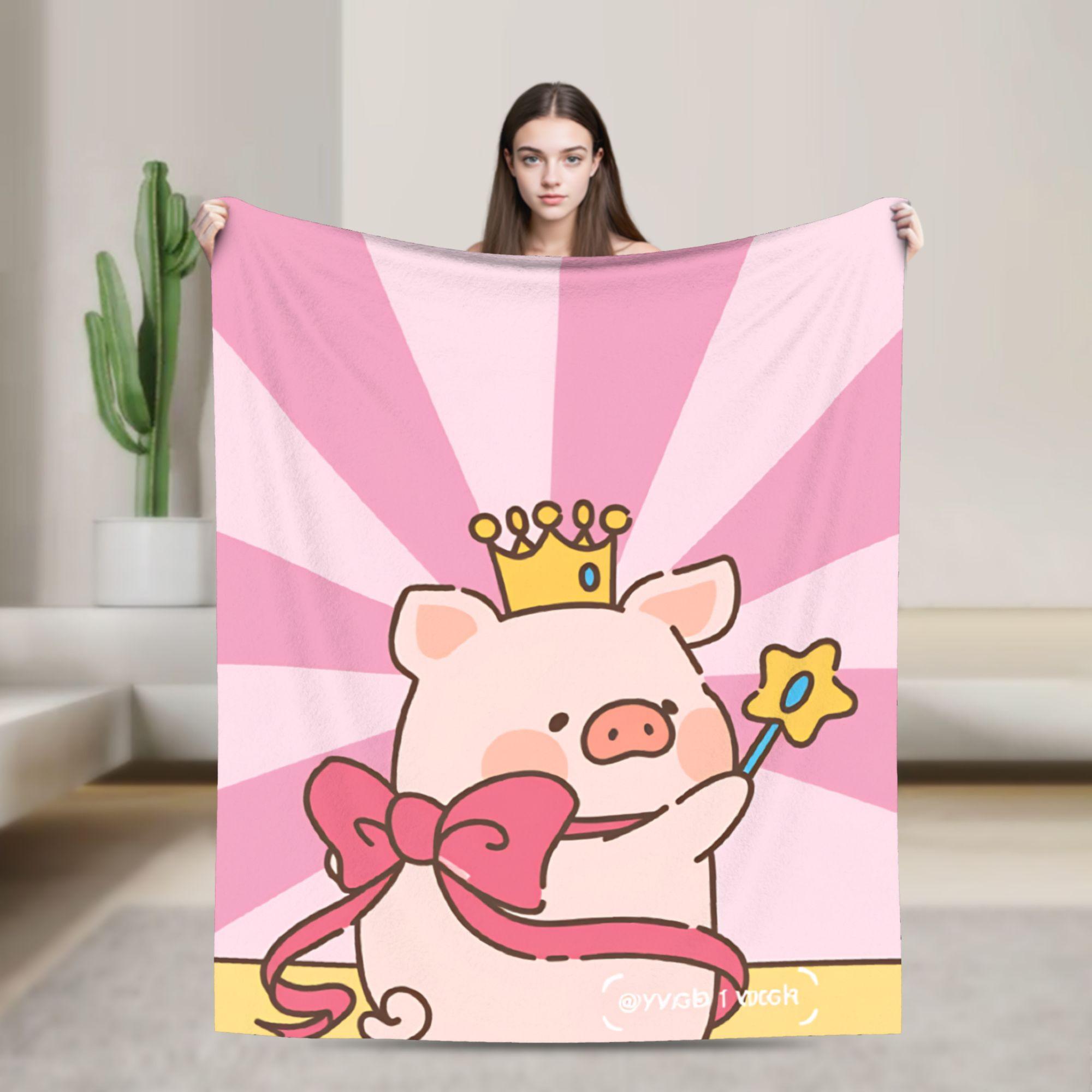 

L-Lulu Pig Blankets Quality Super Warm Throw Blanket Winter Child Home Decor Funny Bedspread 75x90cm