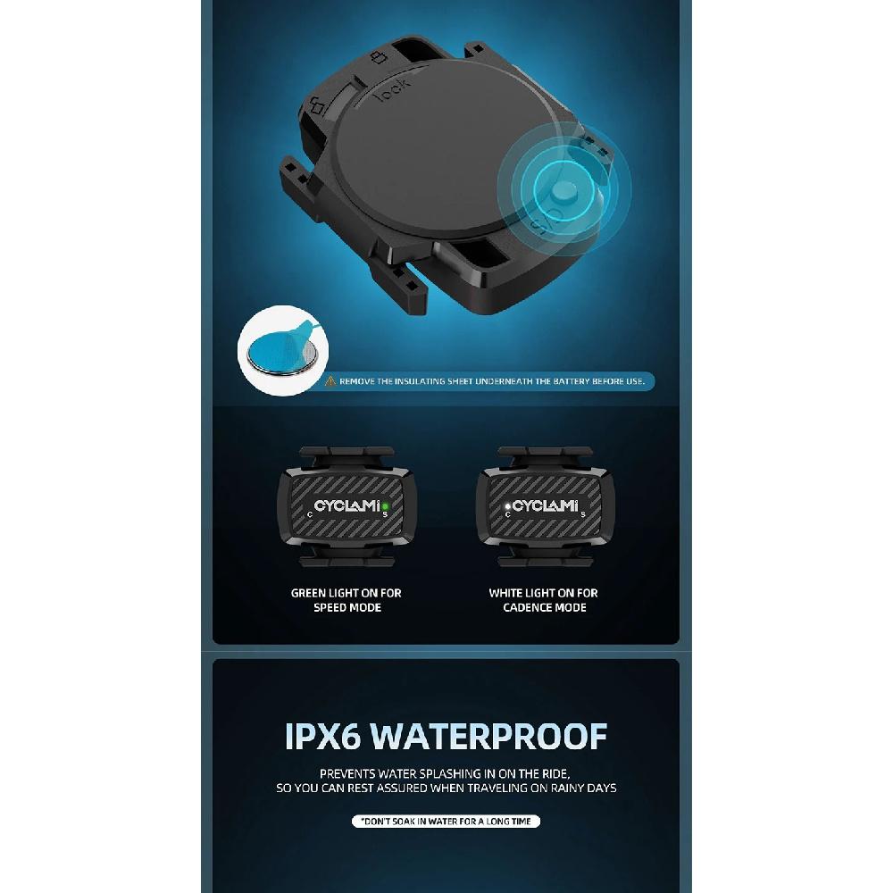 CYCLAMI Trittfrequenzsensor Geschwindigkeit C1 ANT Bluetooth 5.0 Tacho GPS Fahrradcomputer Für GARMIN iGPSPORT BSC100s Bryton G2 plus G+