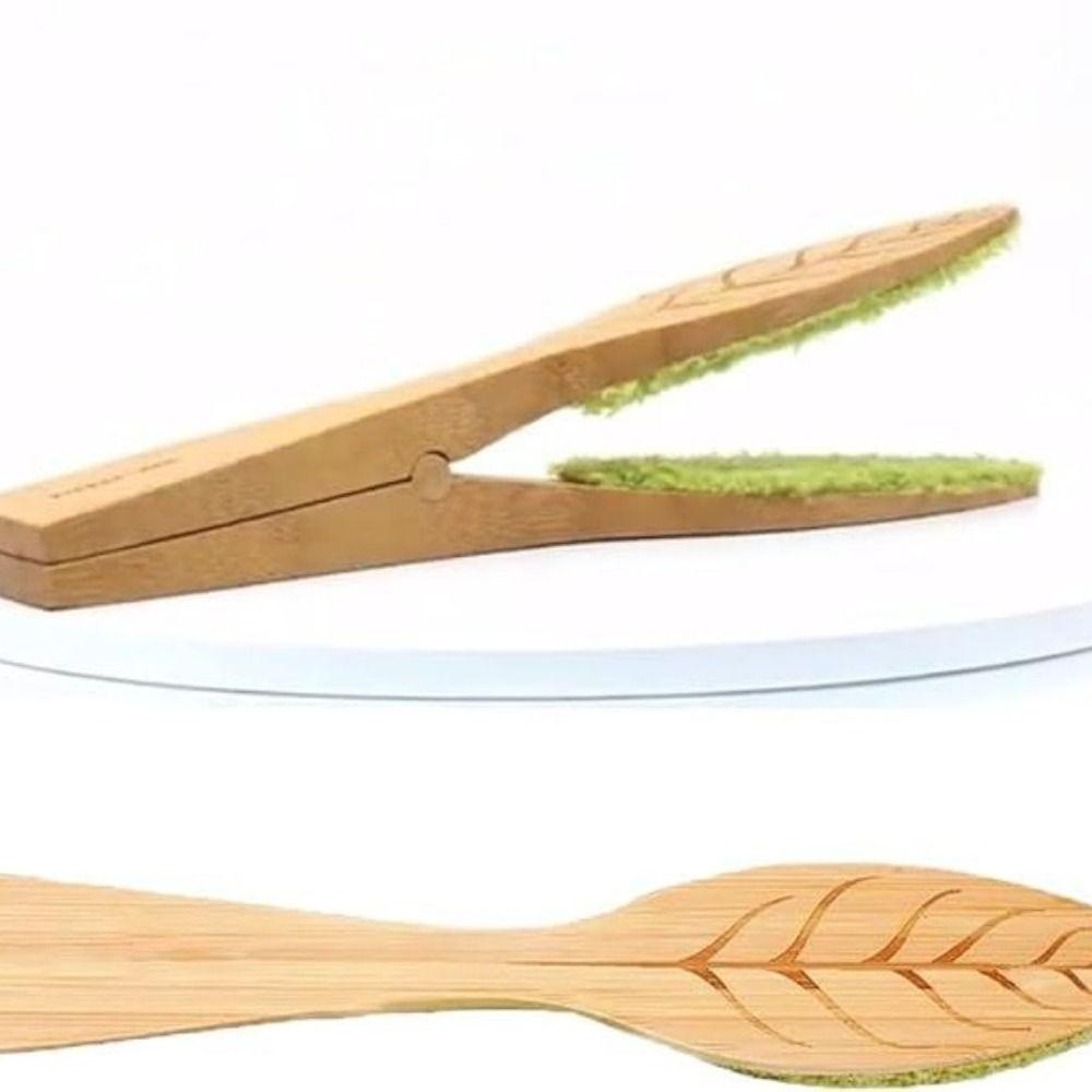 Wood Handle Leaf Cleaning Tongs Portable Plant Leaf Cleaning Tongs  Plant Accessories