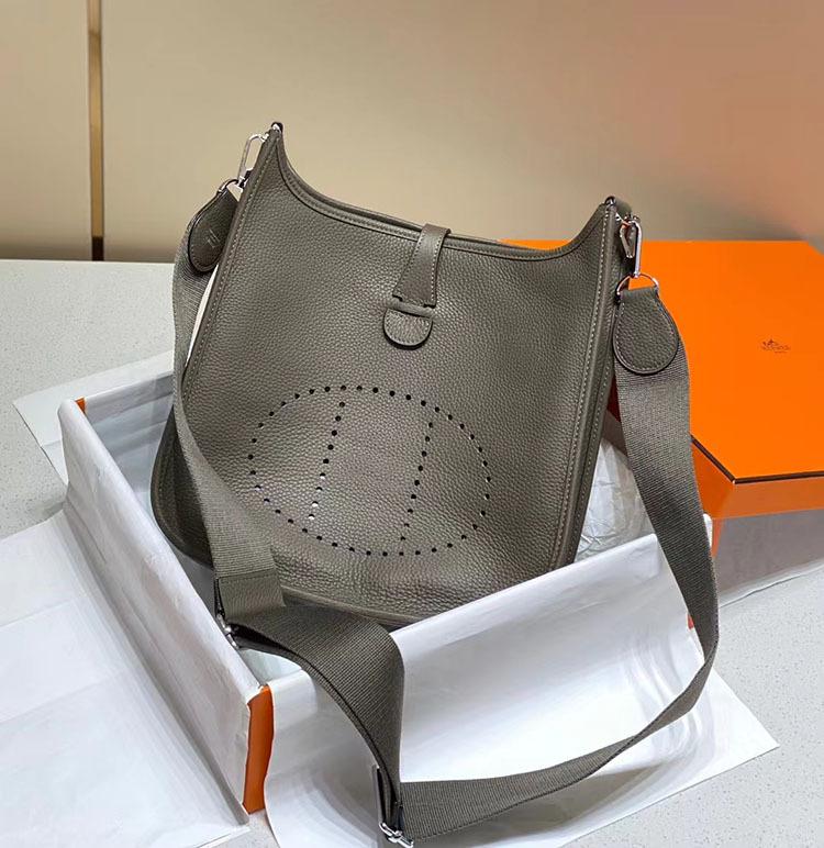 High End High Grade Voskovaná nit Vrchní vrstva TC Hovězí kůže Evelyn Dámská Jednoramenná Crossbody Kbelíková taška Lehký Luxus
