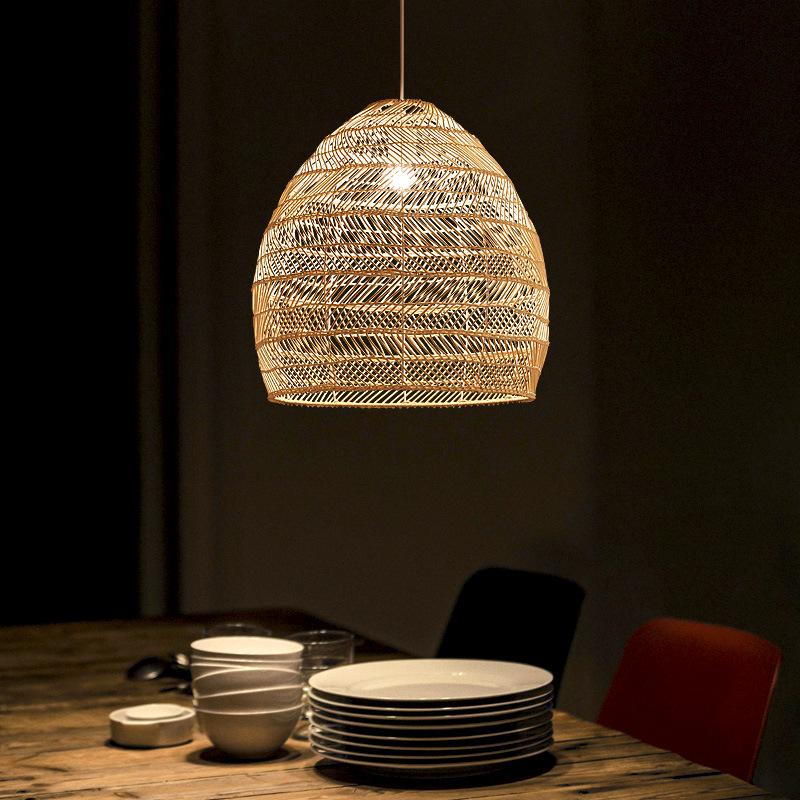 Japanese Rattan Pendant Light for Restaurant, Bar, Bedroom, Study, Tea Room, or Tatami Homestay