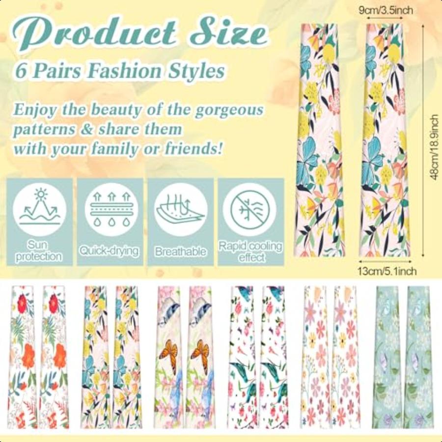 

6 пар садовых защитных рукавов для женщин, солнцезащитные охлаждающие рукава с отверстием для большого пальца, фермерские садовые рукава для во United States